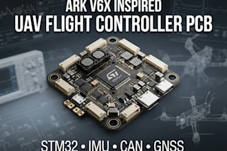 develop ark v6x inspired uav flight controller pcb  with stm32, can bus imu