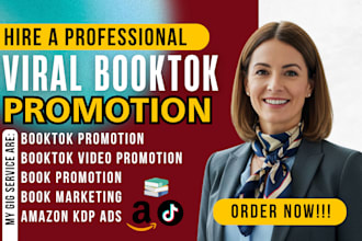 do booktok video promotion, book marketing, amazon kdp ads booktok author smm