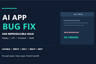 fix one bug in your lovable, replit, bolt, or react app