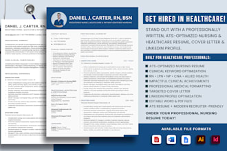 write your ats nursing resume, cover letter and linkedin