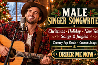 sing christmas holiday new year country pop songs and jingles