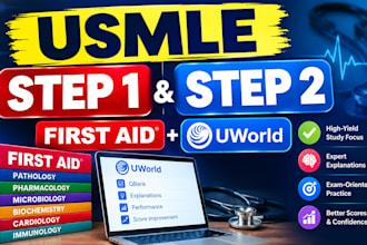 tutor you usmle step1 and step2 ck with firstaid and uworld