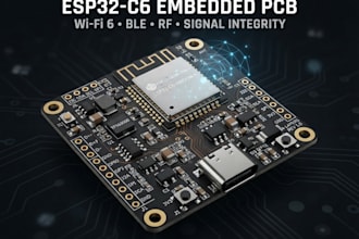 develop compact embedded pcb with esp32 c6  wireless connectivity and signal