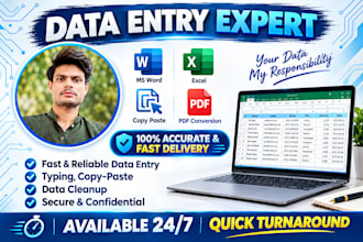 do data entry, ms word, excel and copy paste work