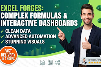 solve complex excel formulas, clean data, and build custom dashboards in 2 hours