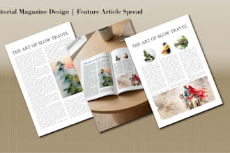 design professional magazine layout and editorial pages