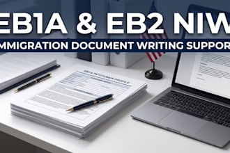 write professional eb1a and eb2 niw immigration support documents
