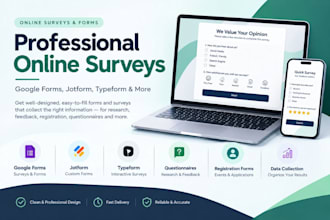 create professional online surveys, google forms, jotform and questionnaires