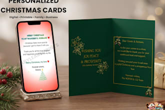 design a personalized christmas card for family or business
