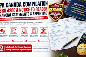 prepare CPA canada compilation engagement, ntr review, and financial statements
