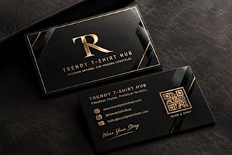 design luxury business card with qr code, gold foil within 12 hours