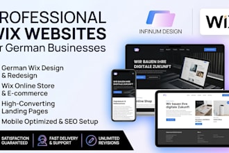 design or redesign german wix website, wix online store, wix landing page design