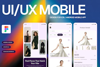 design ecommerce, health, saas mobile app UX UI in figma