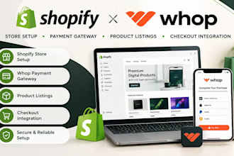 set up shopify store with whop payment gateway product listings whop integration