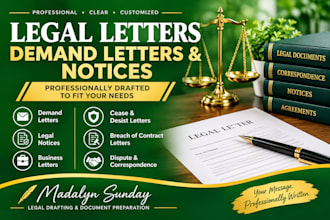draft professional legal letters, demand letters and notices