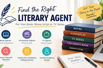 find you top active literary agent for your book, movie script, tv series