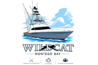 create custom line art or illustration of your boat or yacht