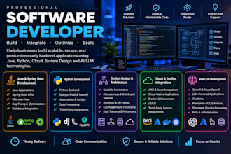 software development in python, java