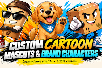 design a custom cartoon mascot for your brand