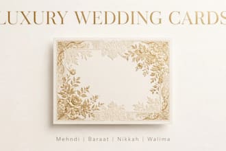 design luxury mehndi baraat wedding invitation card