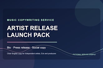 write your artist bio and music release launch copy