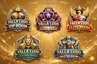 design yalla ludo avatar, logo, dice and vip room