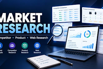do detailed market, competitor, product and web research