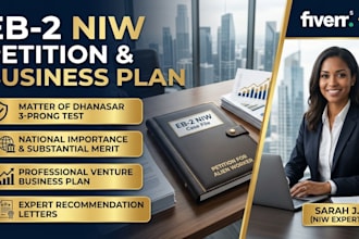 draft an eb2 niw petition letter and professional business plan