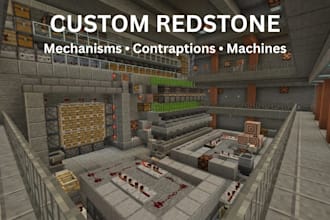 build custom minecraft redstone mechanisms, contraptions automation and machines