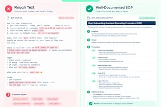 write clear sops, process documents, and technical documentation