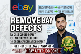 remove ebay feedbacks, transaction, late shipment defects make account top rated