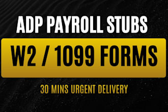 do stubs , adp and w2 for you and your employee