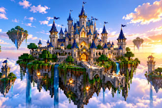 build custom minecraft structures like floating castles, house, mansion