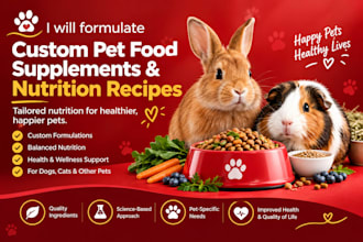 formulate custom pet food supplements and nutrition recipes