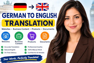 translate german to english websites bussiness content product and documents