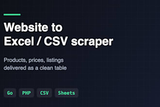 scrape website data into excel, CSV or google sheets