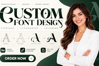 design a custom font typeface or typography for your brand luxury name logo
