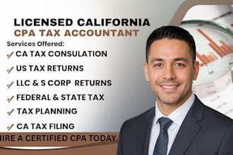 offer california CPA s corp, llc tax planning, consultation and tax preparation