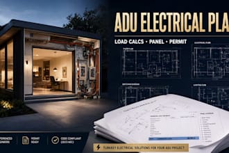 design adu and home addition electrical plans, load calcs and permit set
