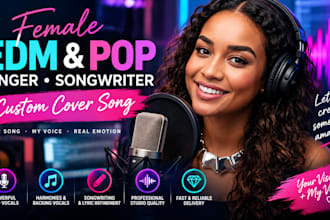 female edm singer female pop singer edm vocal pop female vocal custom cover song