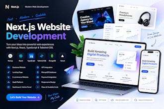 develop a modern next js website with react and typescript