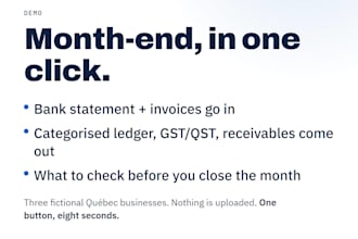 turn your bank statement and invoices into a clean monthly ledger with gst qst