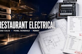 do restaurant electrical plans, load calculations and panel schedules for permit