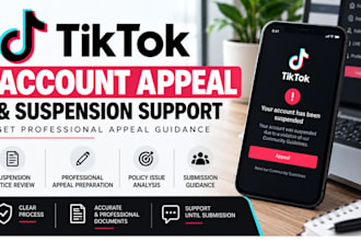 prepare a professional tiktok account suspension appeal