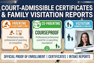 provide court admissible parenting class certificates and family reports