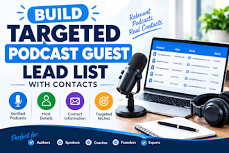 build targeted podcast guest lead list with contacts