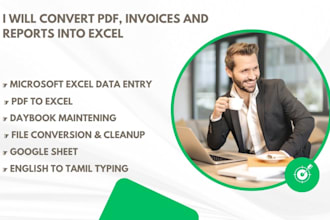 convert PDF, invoices and reports into excel