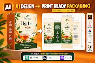 convert ai packaging design, box, label design into print ready vector files