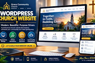 design church website, ministry website, nonprofit website donations wordpress