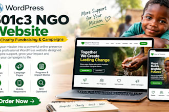 build a wordpress 501c3 ngo website for charity fundraising and campaigns